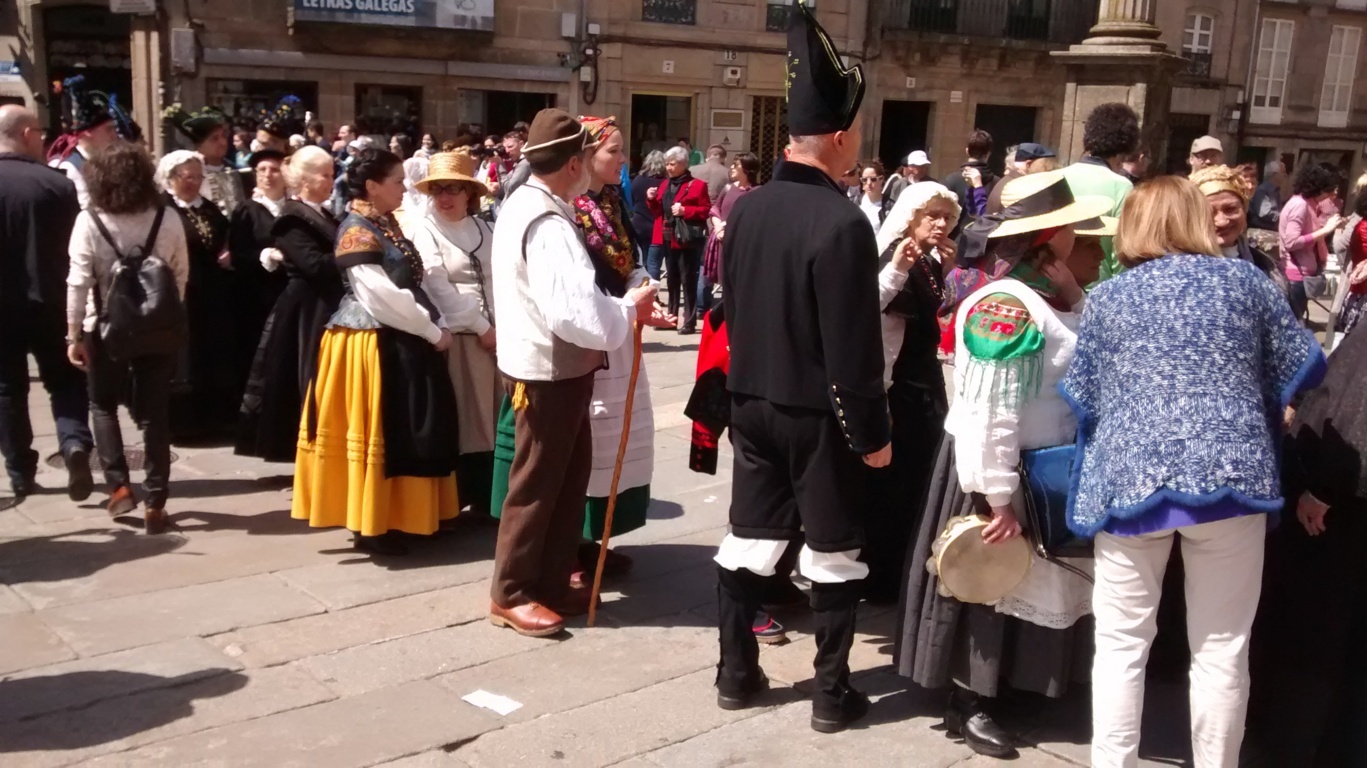 Galegos na praza de Cervantes